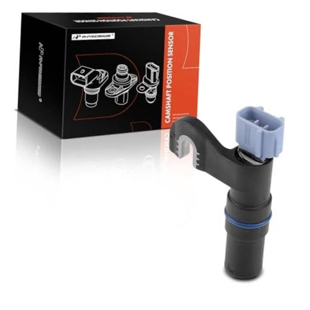 Engine camshaft position sensor with gray 3-pin connector and black housing