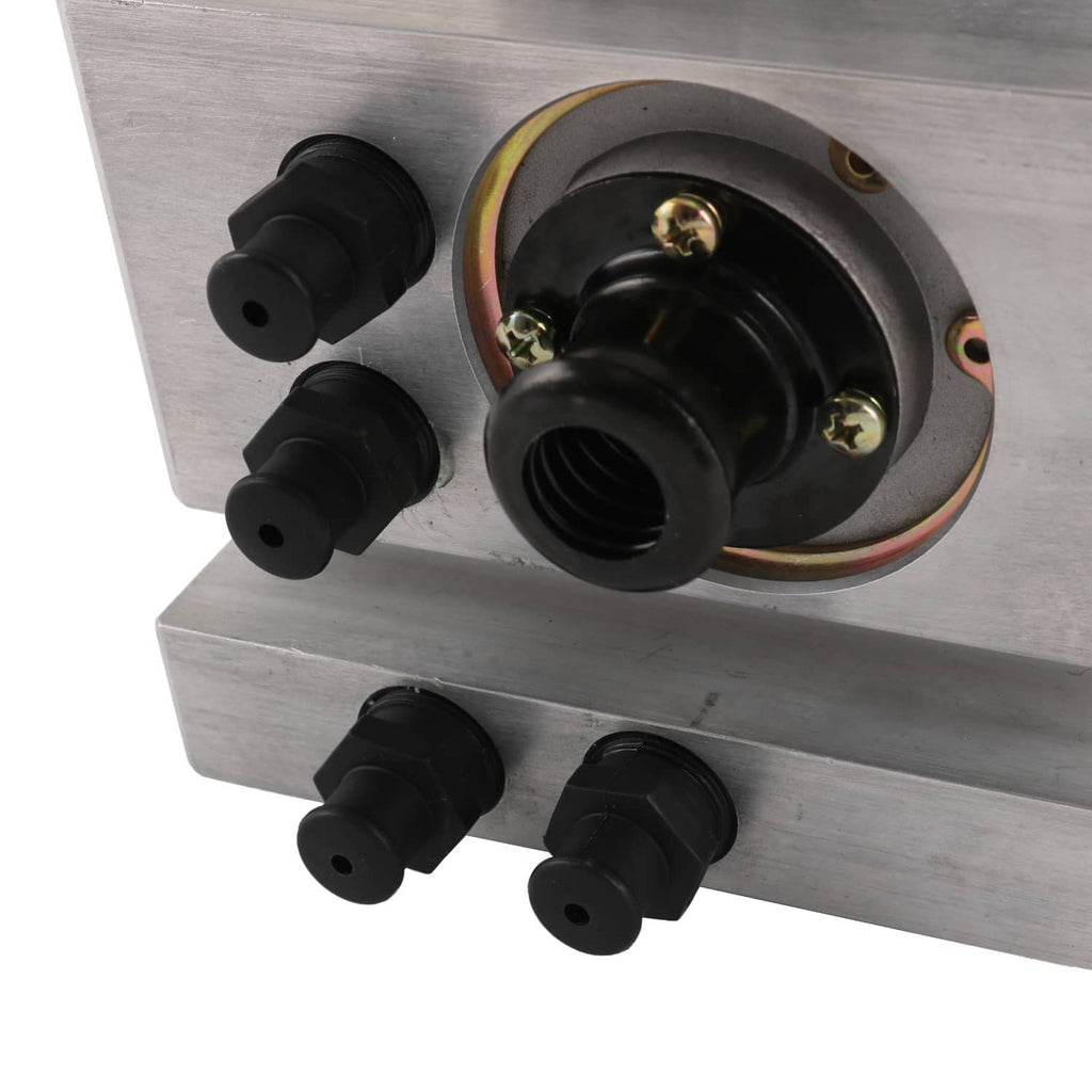 Air dryer head with circular port cover, four black vacuum hoses, and silver metal housing