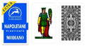 Regional playing cards with illustrated court figure and patterned back, Modiano design