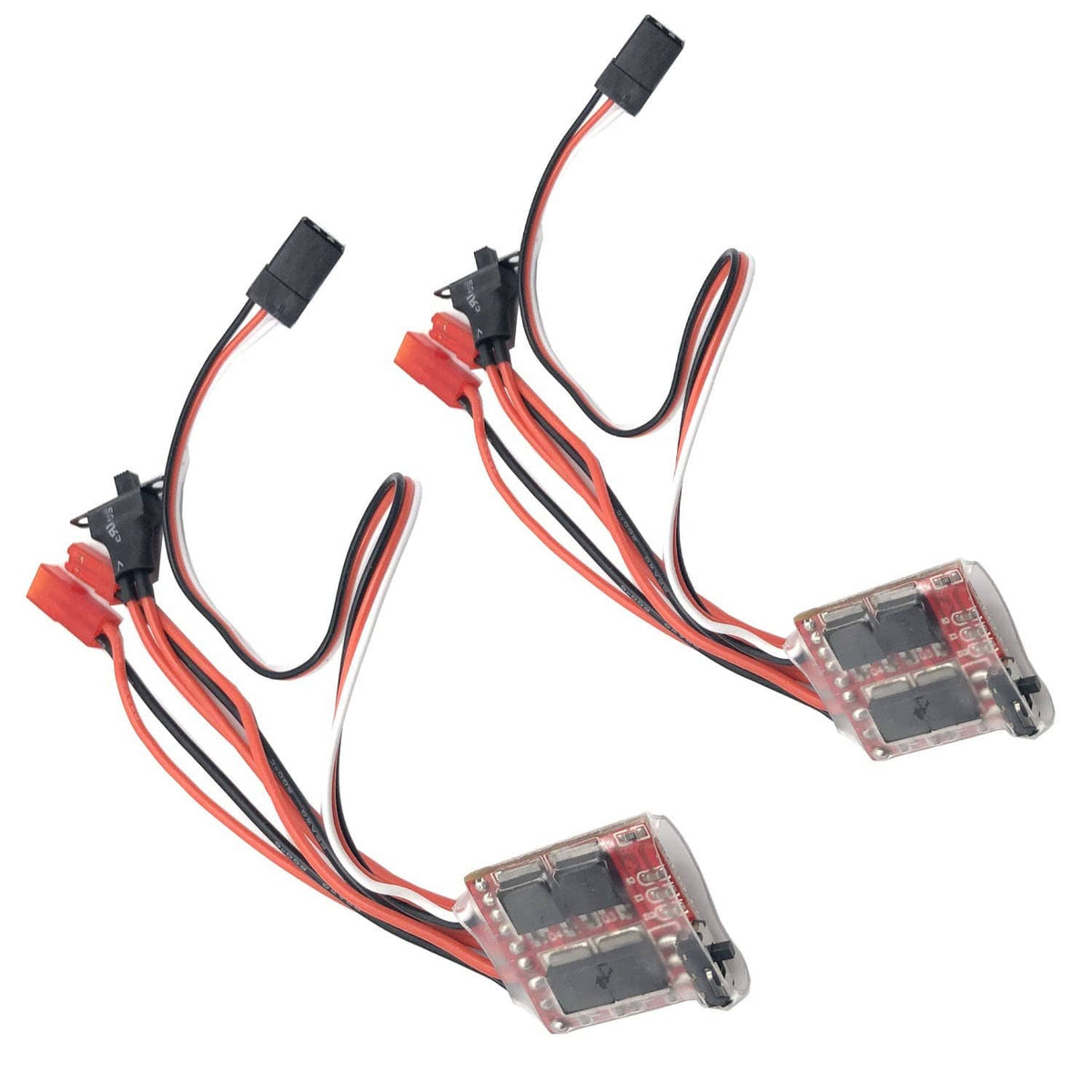 Brushed RC electronic speed controller set with brake, two modules and wiring harness