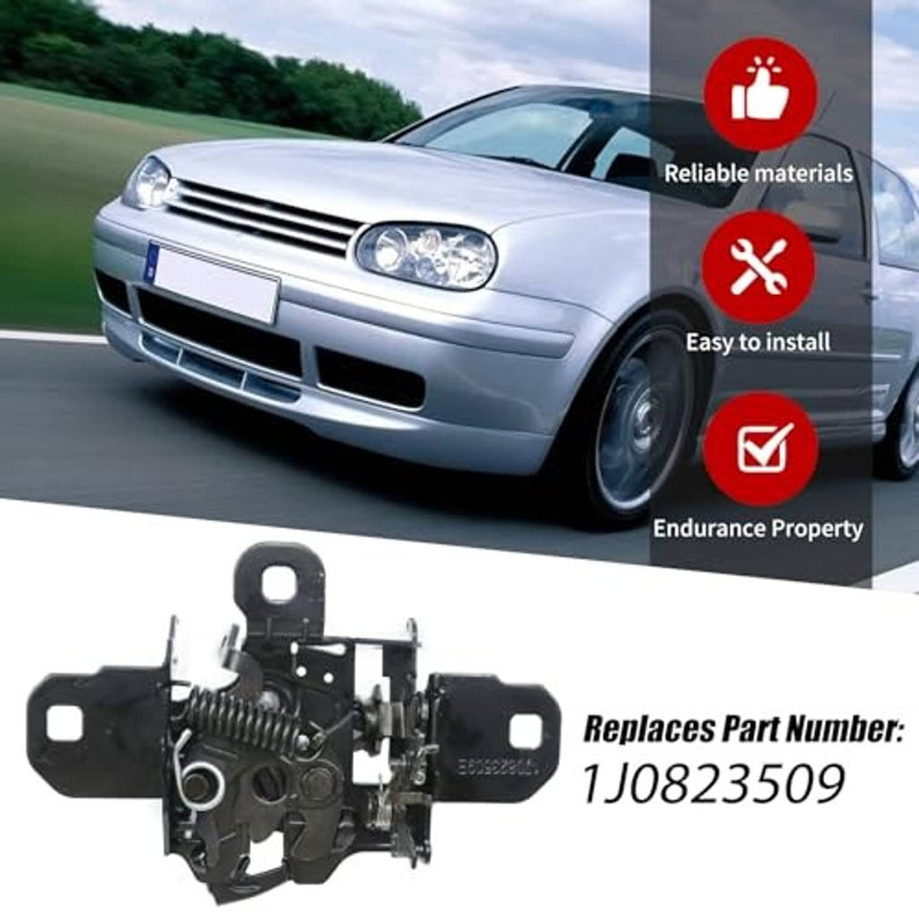 Hood latch lock and hood puller replacement assembly with side brackets