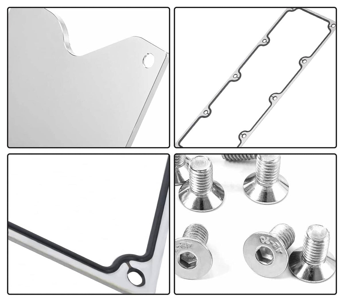 Gasket cover plate details with formed seal edge and stainless bolts