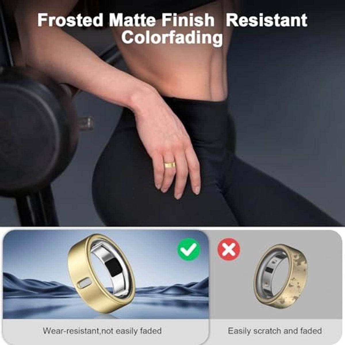 Matte frosted TPU ring covers in gold, rose gold, pink, and silver with window