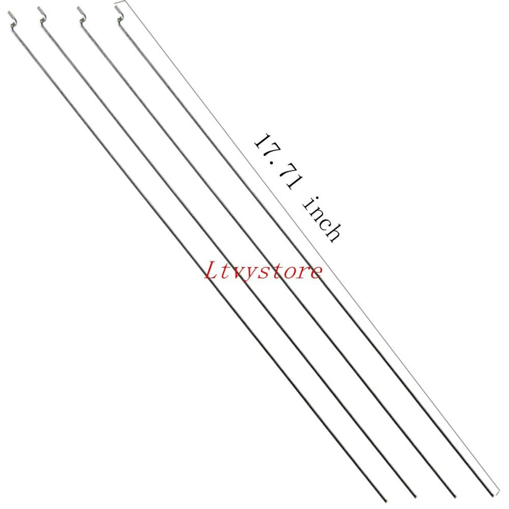 17.7-inch stainless steel U-hook rods, straight length with small end loops