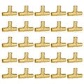 Pack of brass 1/2 in PEX tee fittings, 25-piece assortment with three-way connections