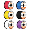 Red 14-gauge automotive primary wire spool, 100 ft roll assortment