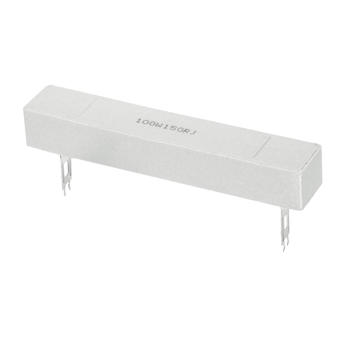 Ceramic cement power resistor, light gray block with two wire leads