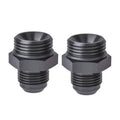 Black AN adapter fitting, male flare to ORB O-ring, paired set