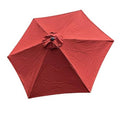 Brick-red patio umbrella replacement canopy with central vent and rib seams