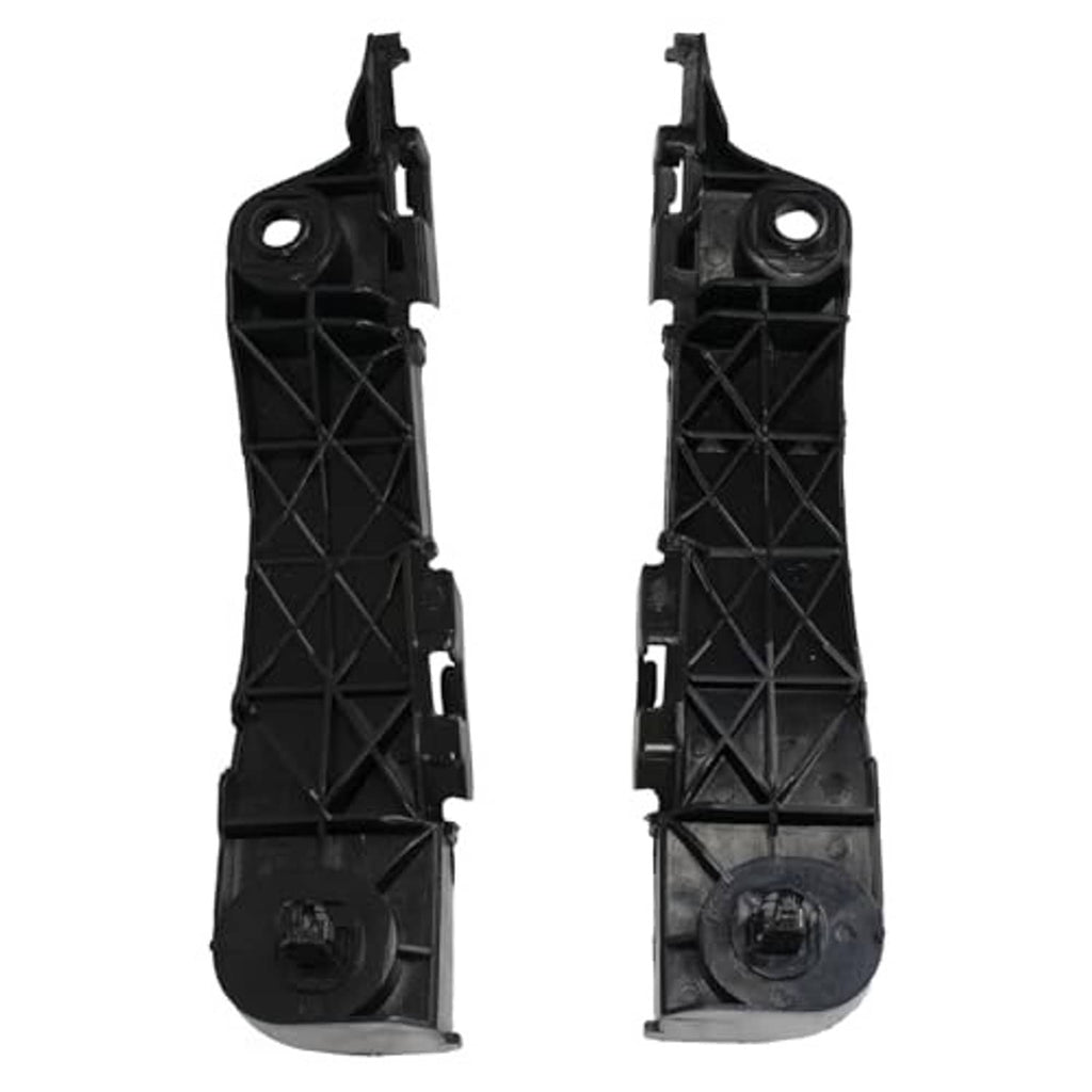 Black front bumper bracket support, underside view with mounting holes and molded ribs