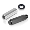 Transmission shift shaft seal remover and installer kit with steel sleeve, black tool, and seal