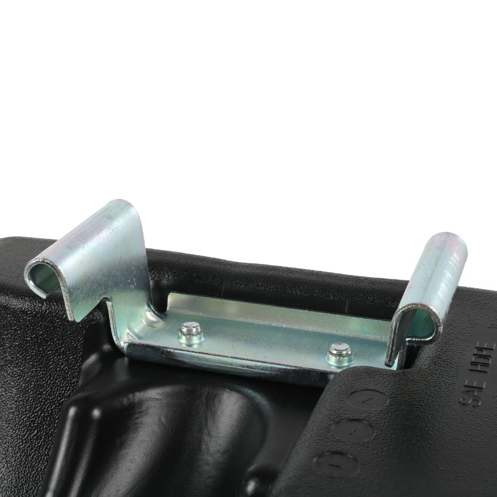 Fuel gas tank with cap, black housing with metal bracket and mounting hardware