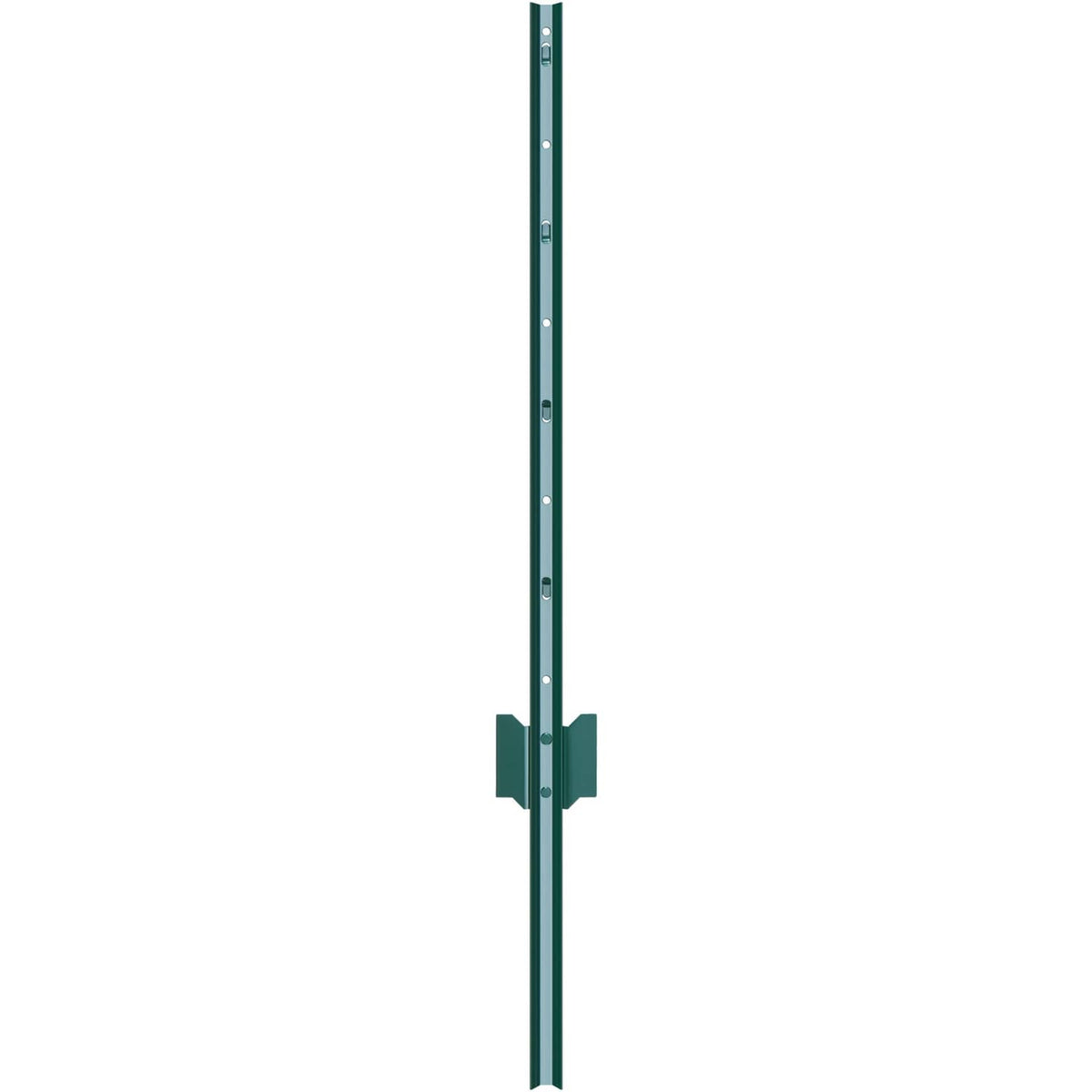 Green 3 ft heavy-duty metal fence post with mounting hardware