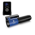 Blue DC aquarium wave maker with LCD controller box and black power cable