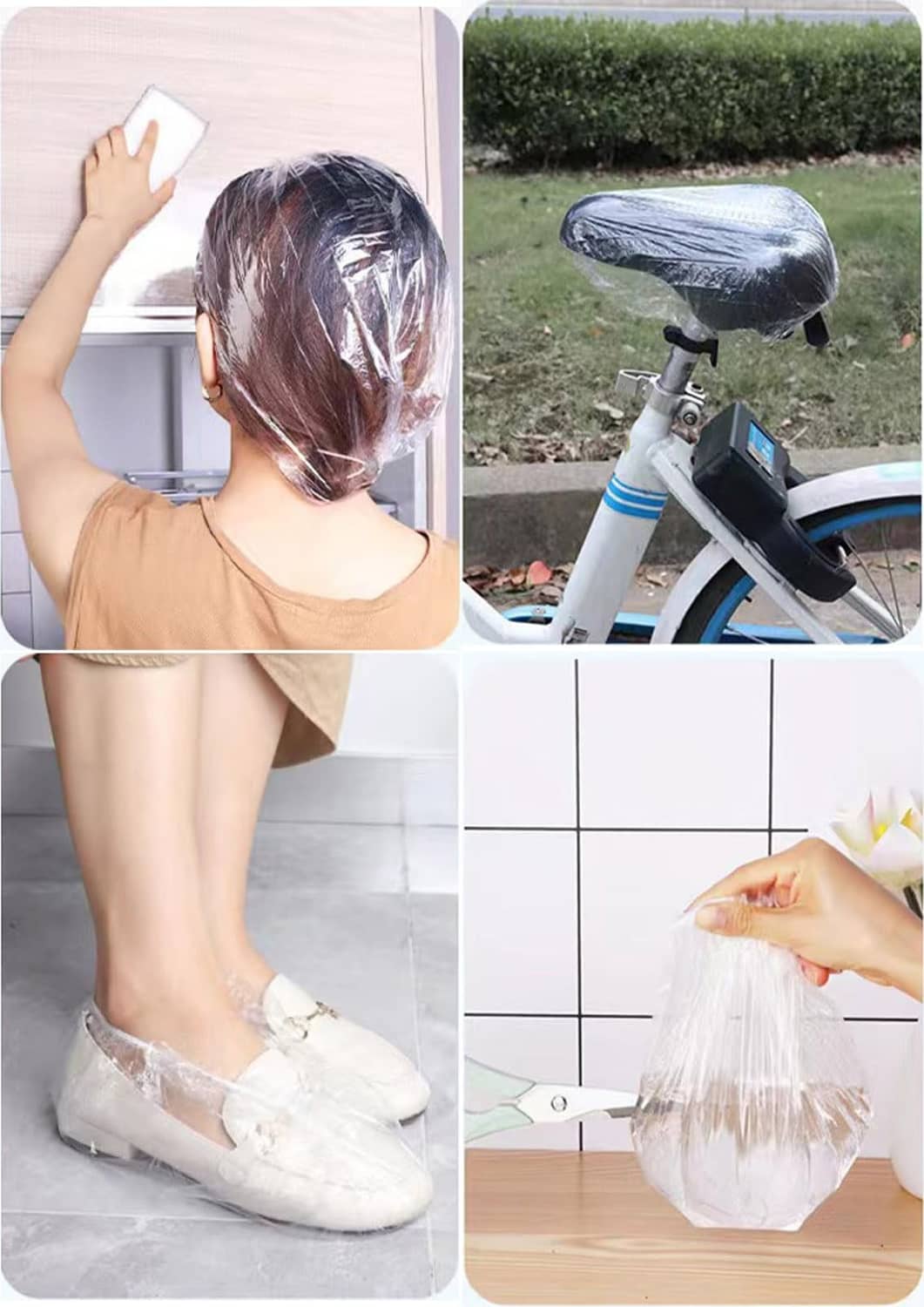 Disposable shower cap worn at home and in outdoor hair-covering use