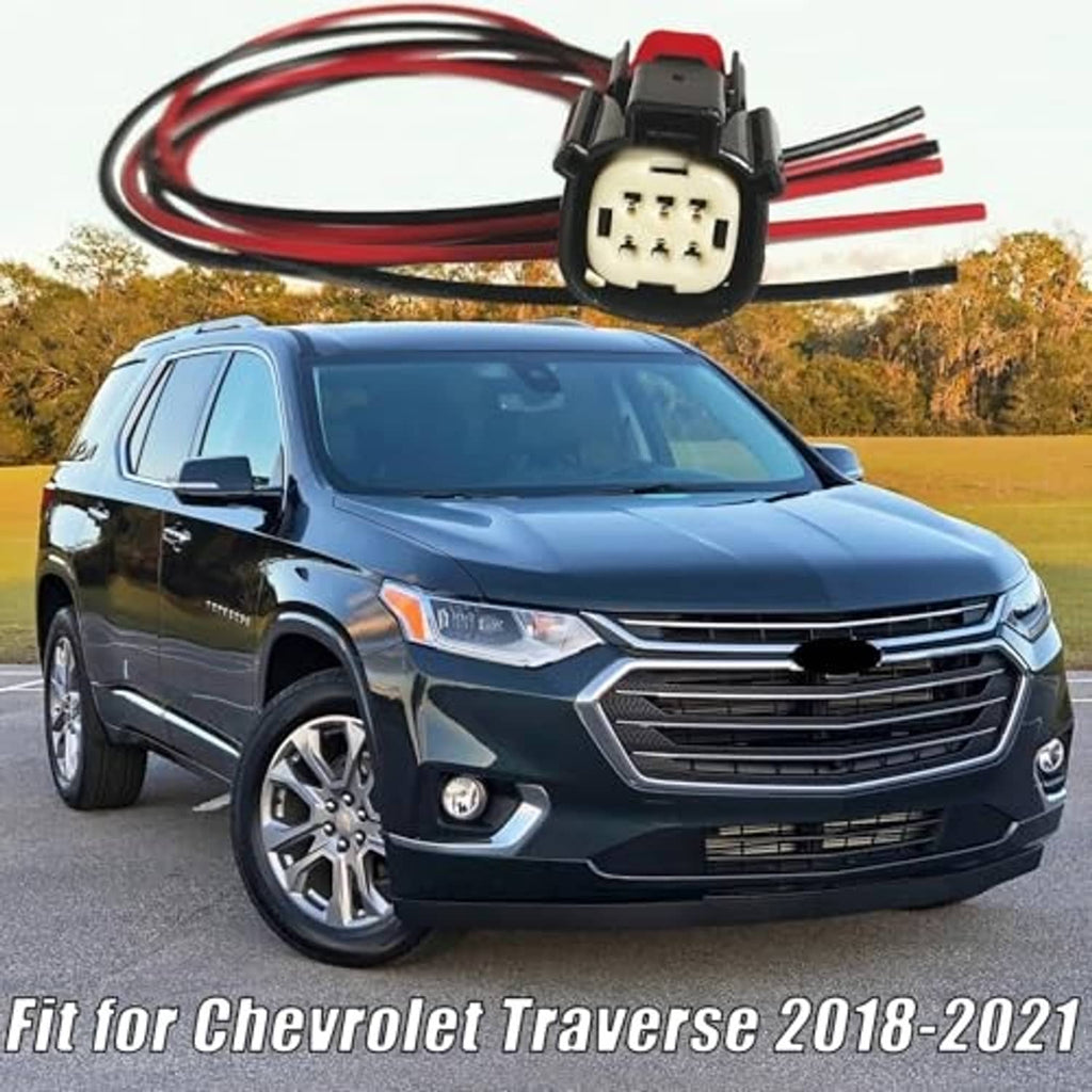 6-pin headlight wiring connector pigtail with red/black wires and inline plug housing