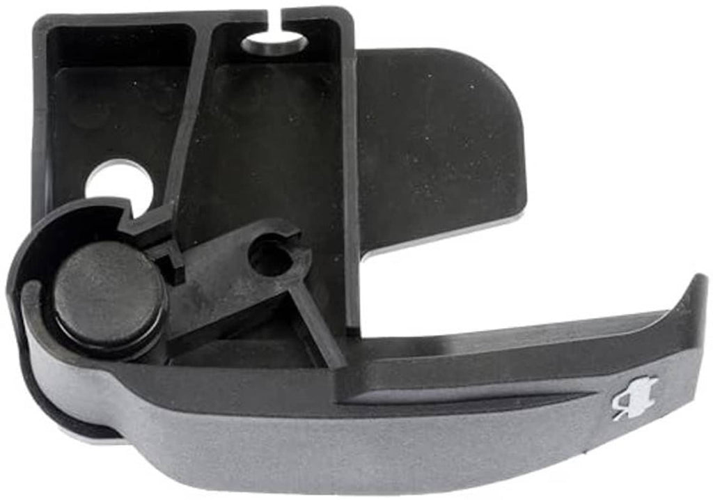 Black hood release latch handle mechanism housing with mounting points