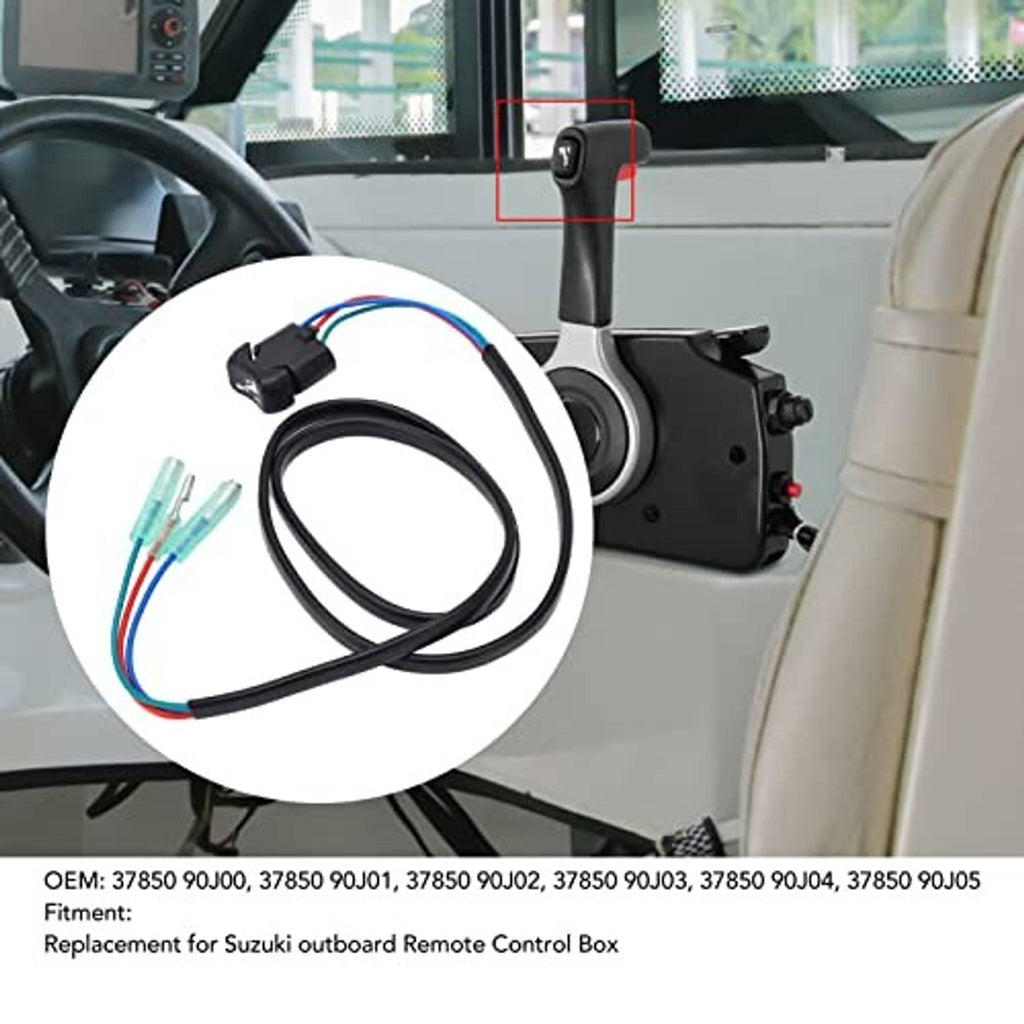 Trim/tilt remote control cable replacement with black connector and multicolor wiring