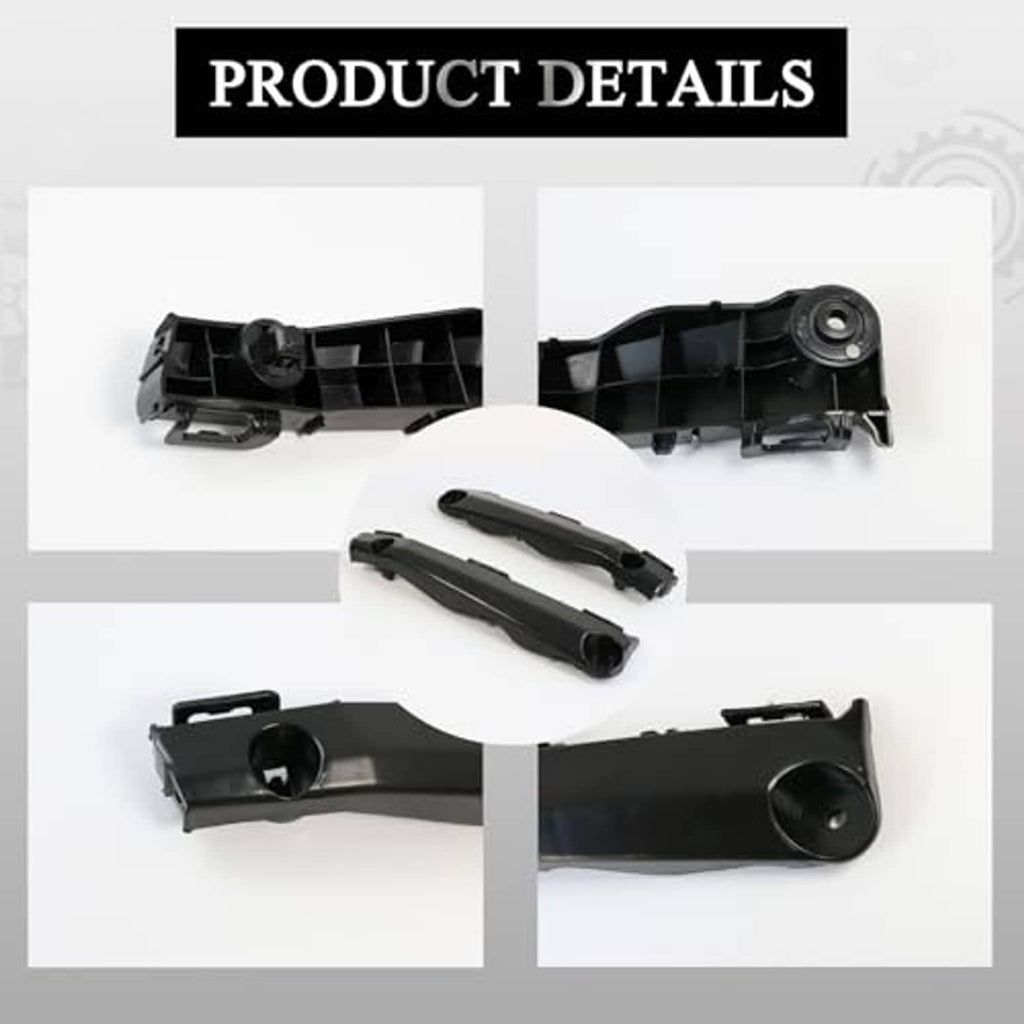Front bumper bracket details, black plastic tabs and circular mounting points