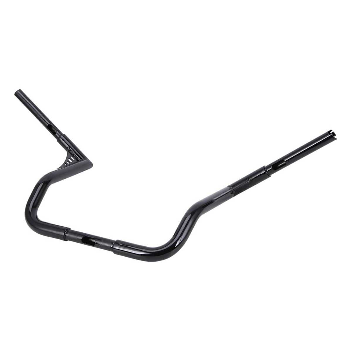 Black ape handlebar with tall rise and side threaded mounting holes