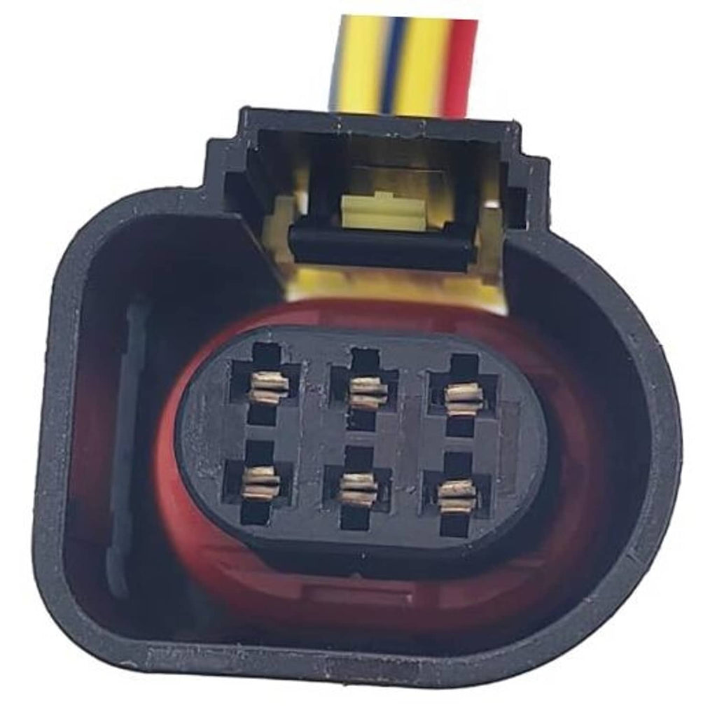 Oxygen sensor connector wiring harness plug with black housing and 4 metal pins