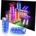Set of portable magnetic USB LED interior car lights with multiple color light bars
