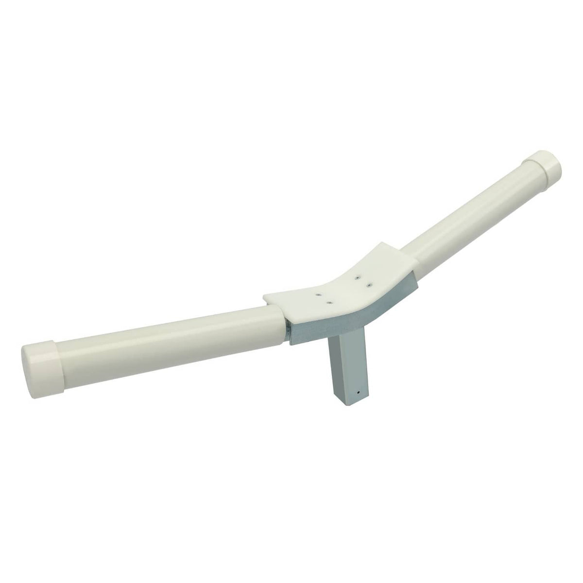 Bow rest centering guide with white PVC tubes and zinc-plated center mounting tab
