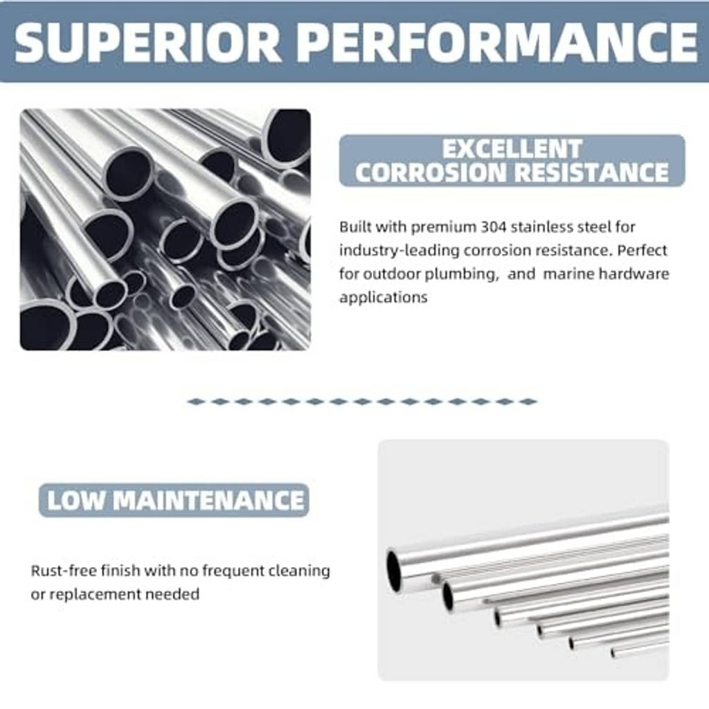 Straight stainless steel round tubes, multiple pieces with smooth polished finish