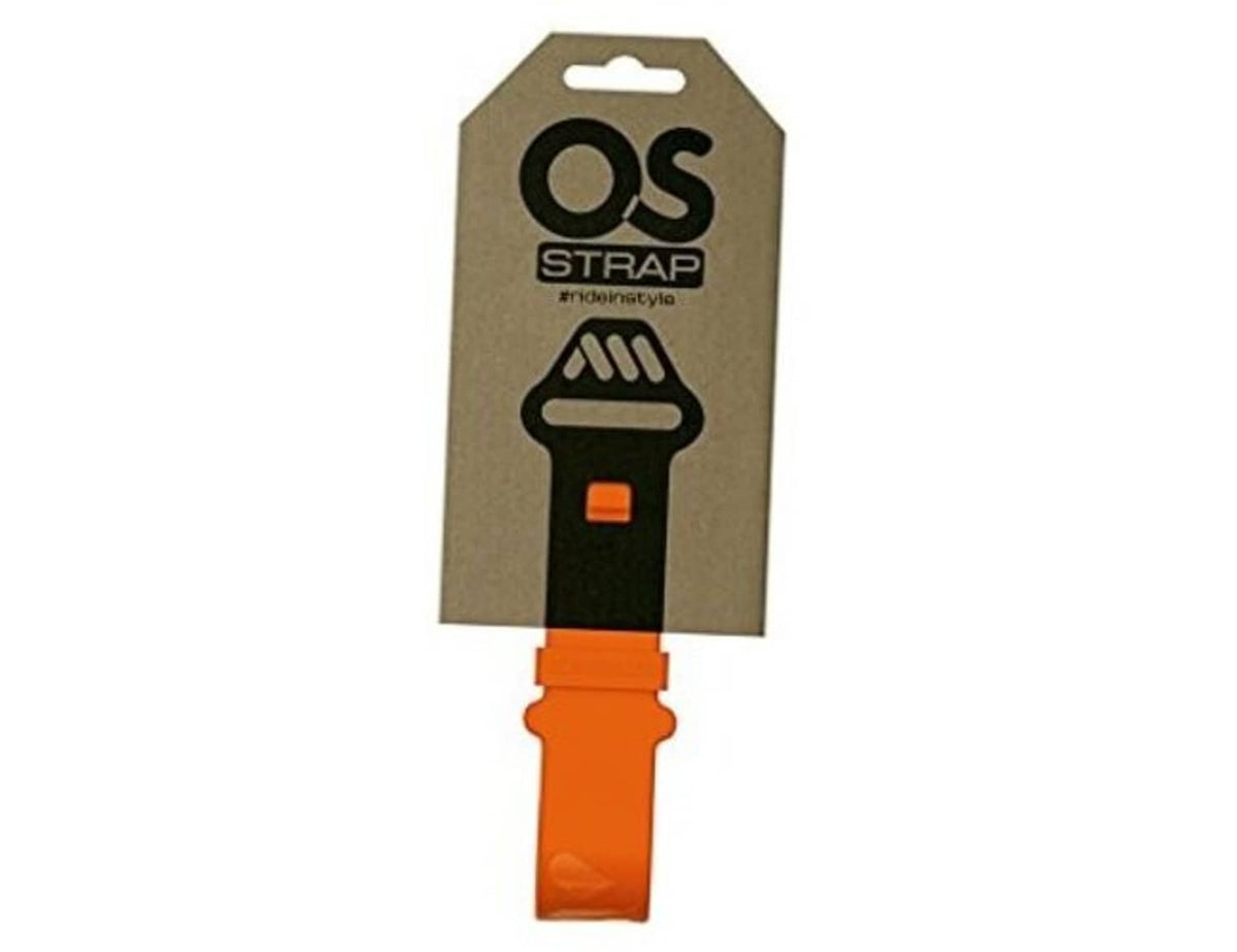 Orange silicone bike camera strap on OS STRAP backing card