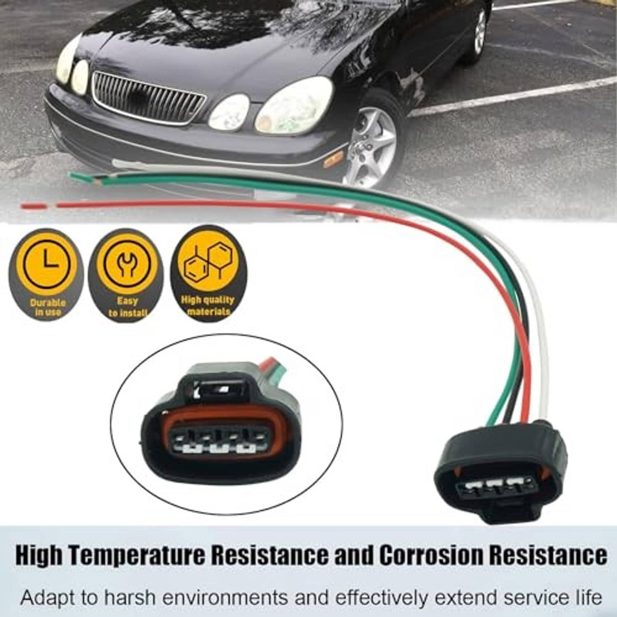 4-pin throttle sensor connector pigtail with dark plug and multicolor wire harness for installation