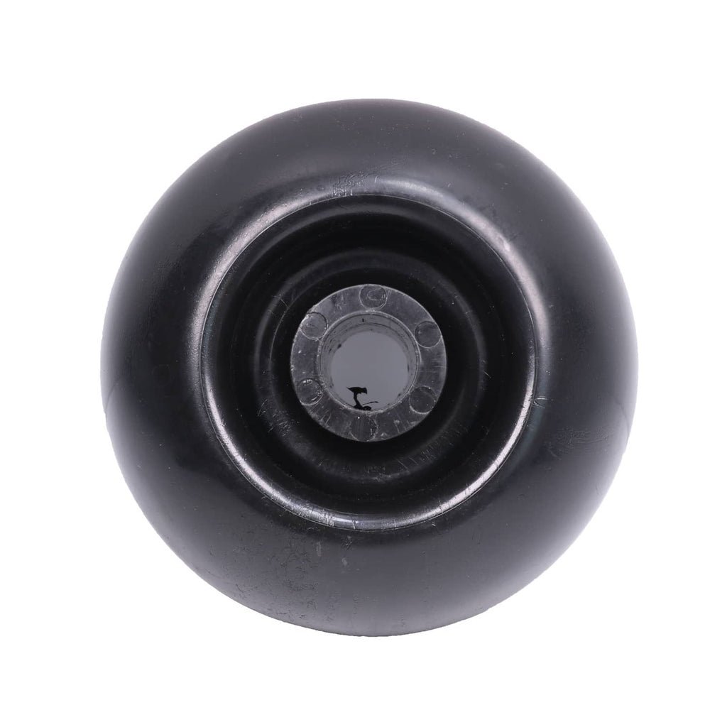 Black deck wheel close-up of the inner bearing area and wheel rim