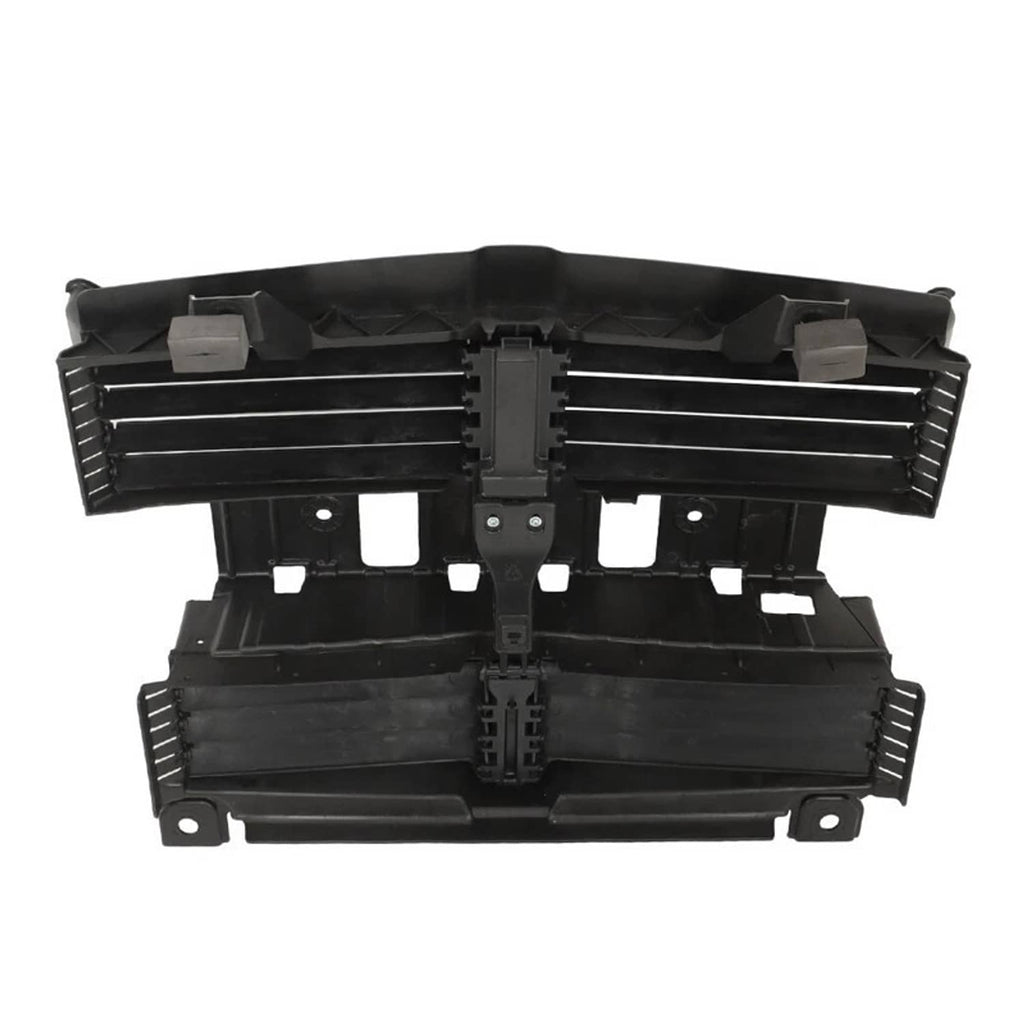 Radiator shutter control assembly with motor, black housing with front grille slats