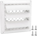 White 4-inch louvered dryer vent cover with mounting screws