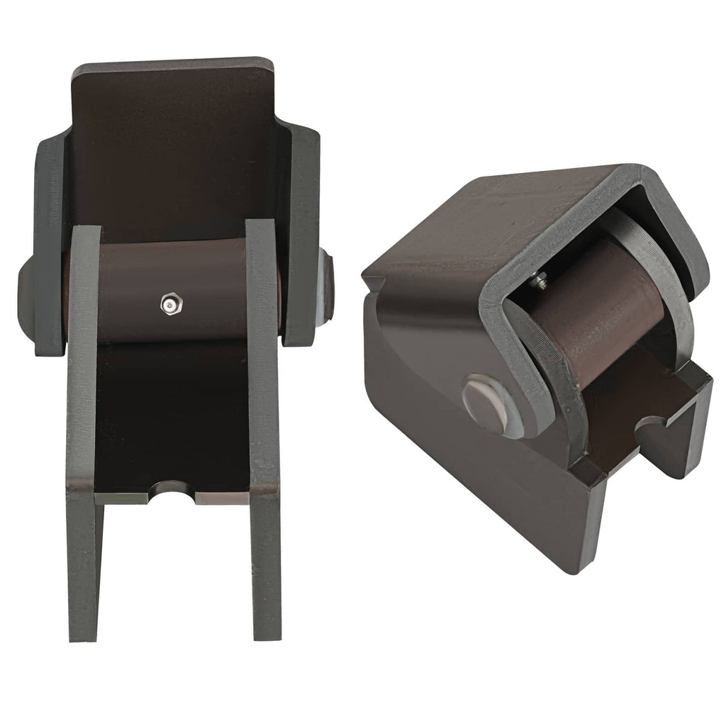 Heavy-duty weld-on trailer hinge, dark steel with pivot barrel and side tabs