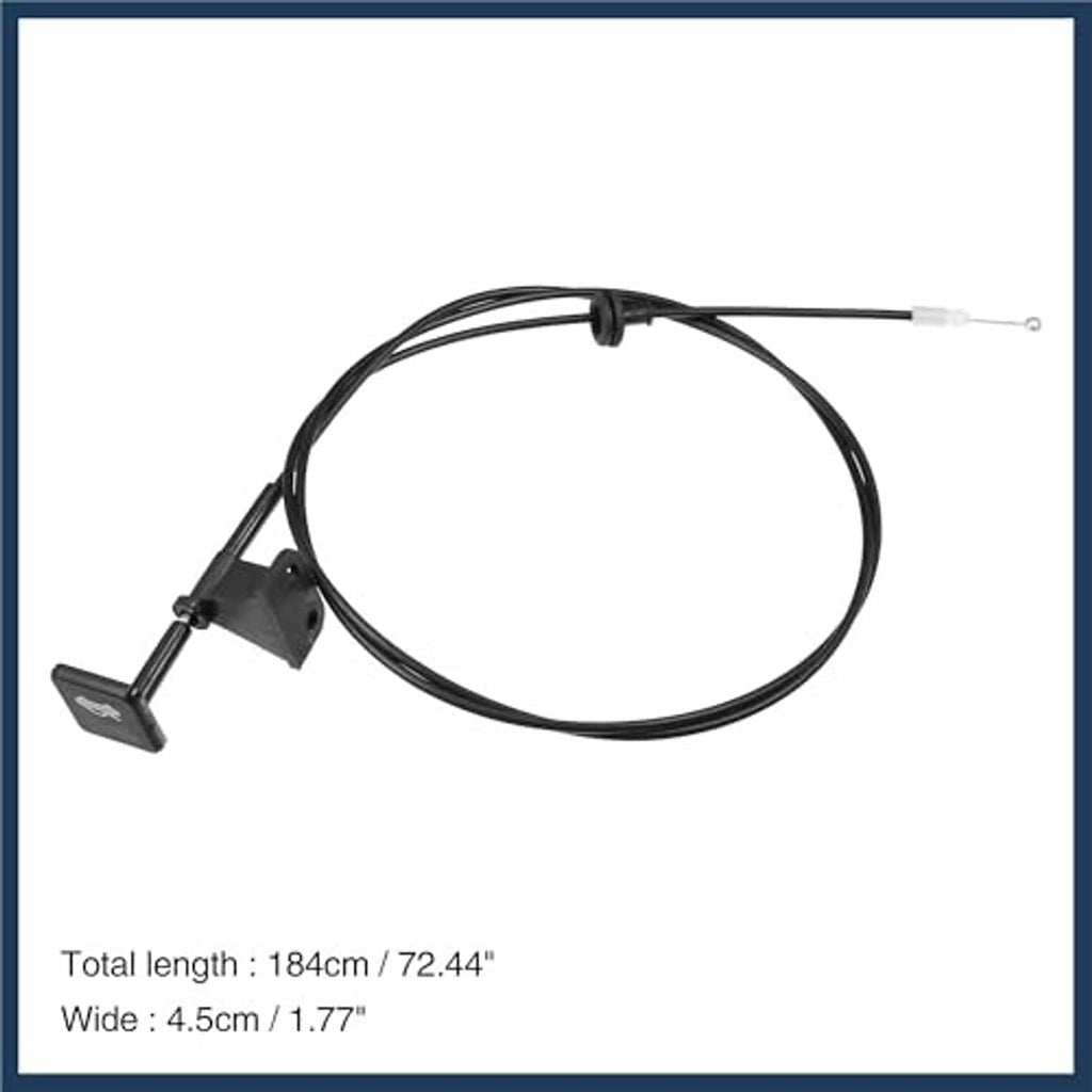 Engine hood release cable kit, total length 184 cm, black bracket and wire