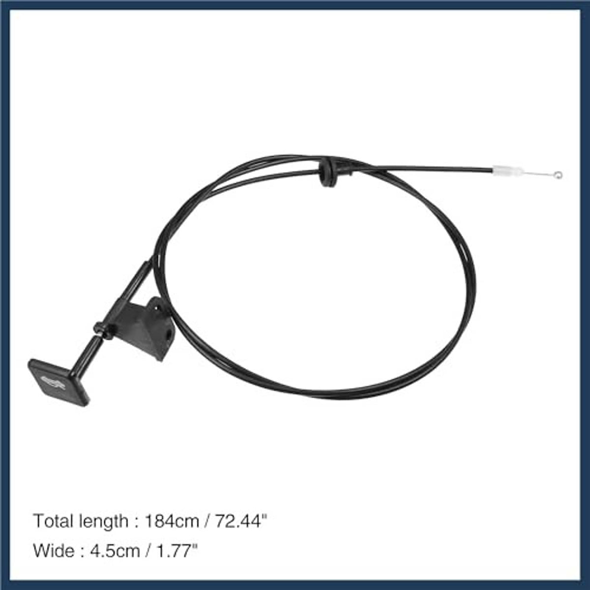 Engine hood release cable kit, total length 184 cm, black bracket and wire