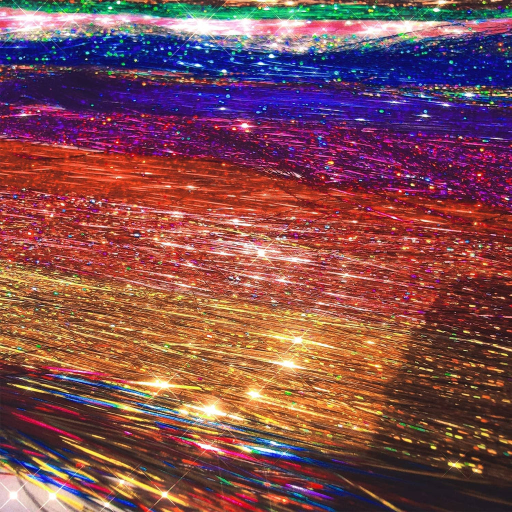 Sparkly multicolor hair tinsel strands with fine glitter threads
