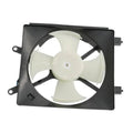 AC condenser cooling fan assembly with white 4-blade fan in black shroud