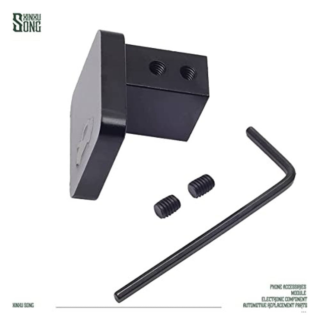 Hood latch release handle repair kit: black bracket with mounting holes, hex key, screws