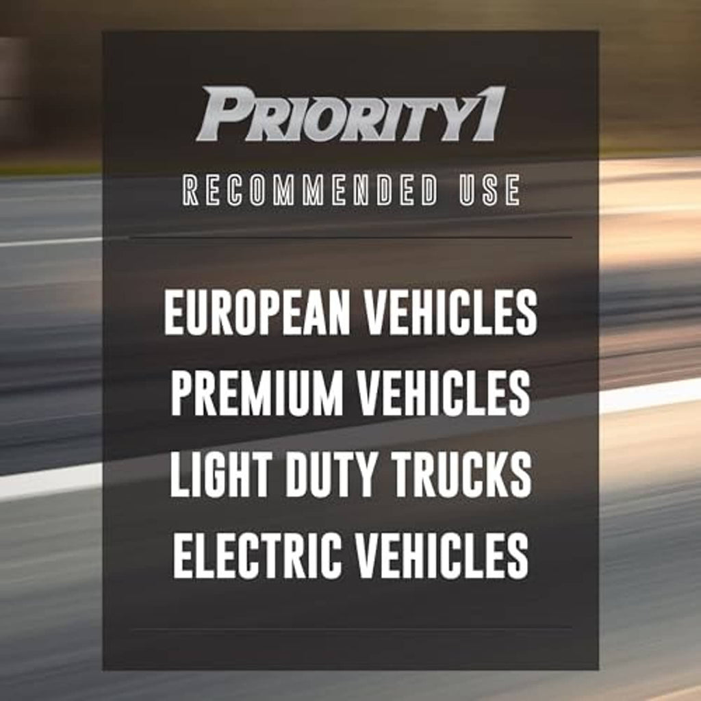 Priority recommended use graphic for European vehicles, premium vehicles, light duty trucks