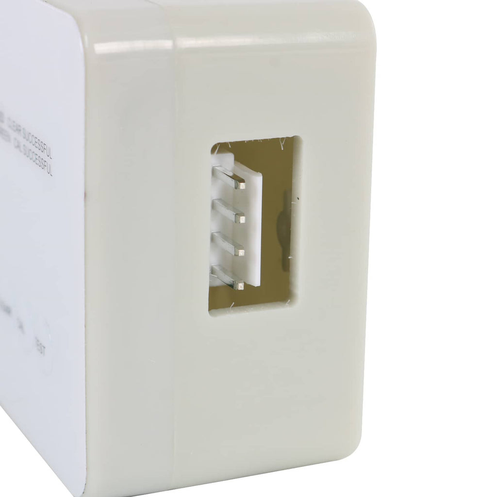 White electronic power module with AC input opening and metal internal components