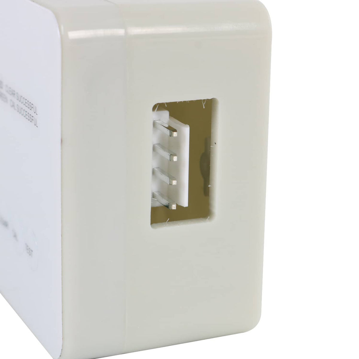 White electronic power module with AC input opening and metal internal components