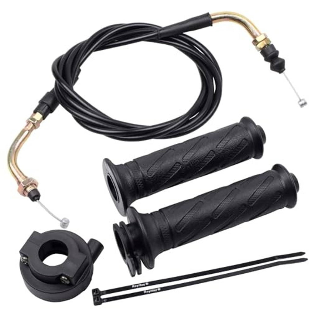 Black textured twin throttle grips with attached 78-inch scooter throttle cable