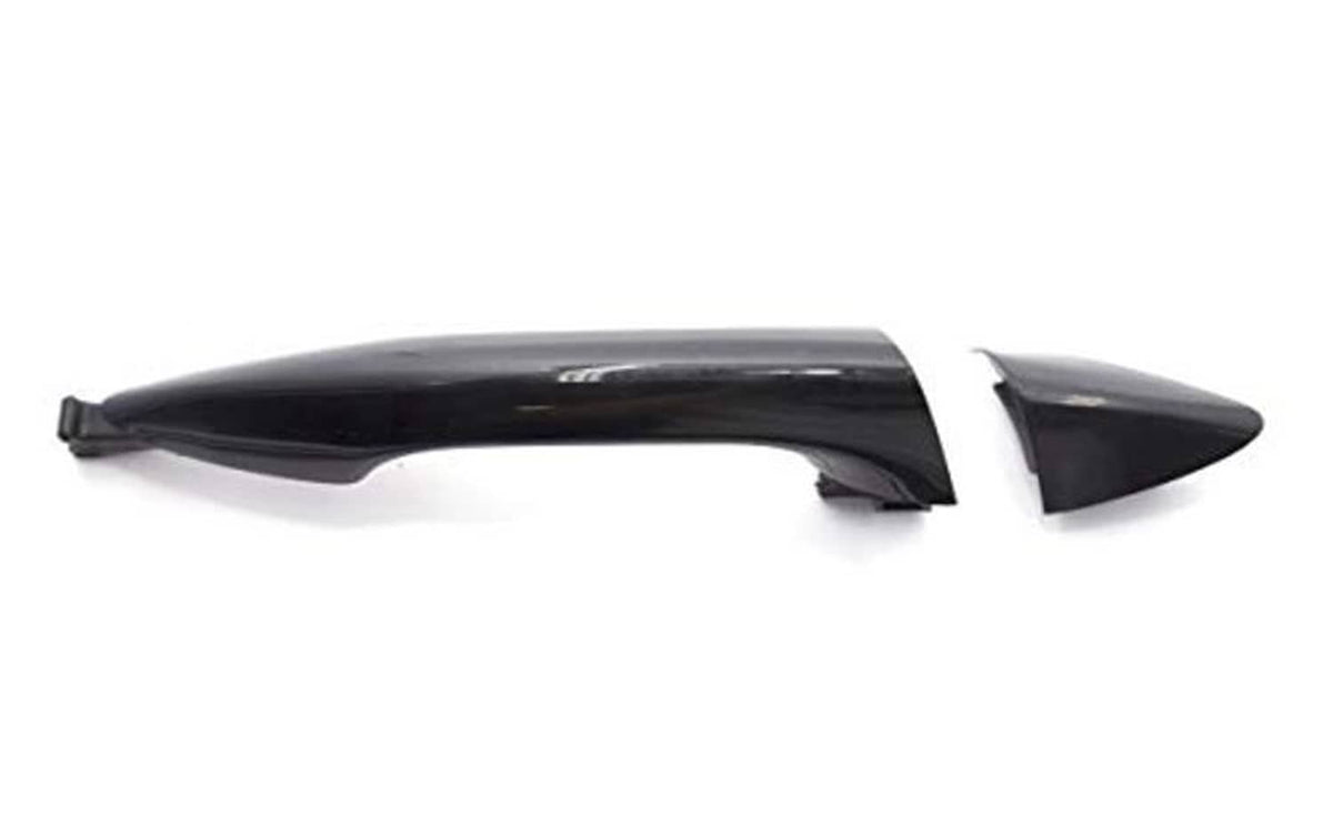 Primed black front passenger door handle, curved top section and side trim