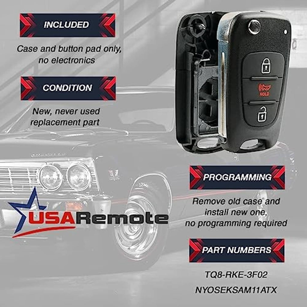Black flip key fob case with open shell and lock/unlock button pad