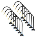 Set of brass misting nozzles with black hoses and blue valve fittings, 12-piece