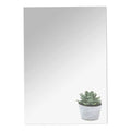 Clear frameless acrylic mirror sheet, square shape with reflective surface