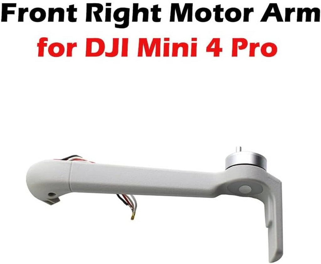 Gray front right motor arm with motor shaft and wiring for DJI Mini 4 Pro