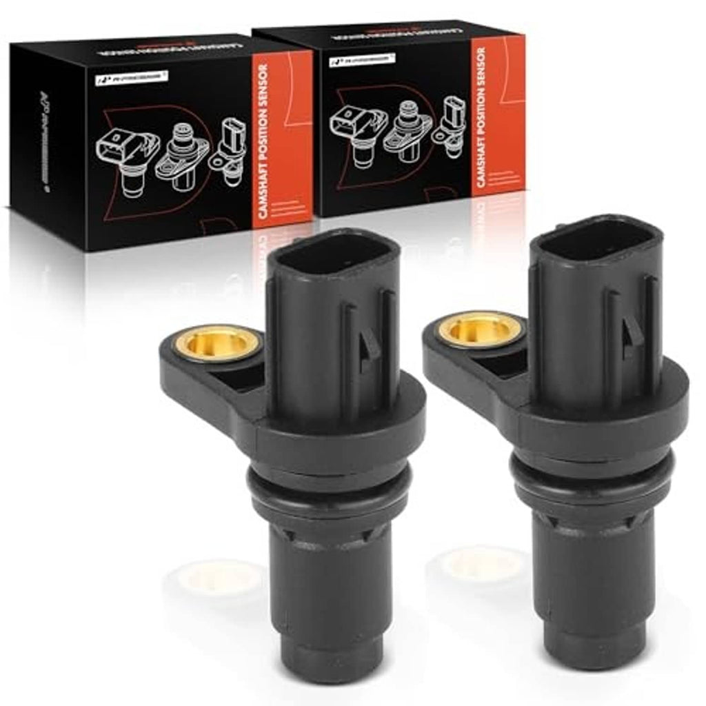 Pair camshaft position sensors with black housings and gold-ring terminals