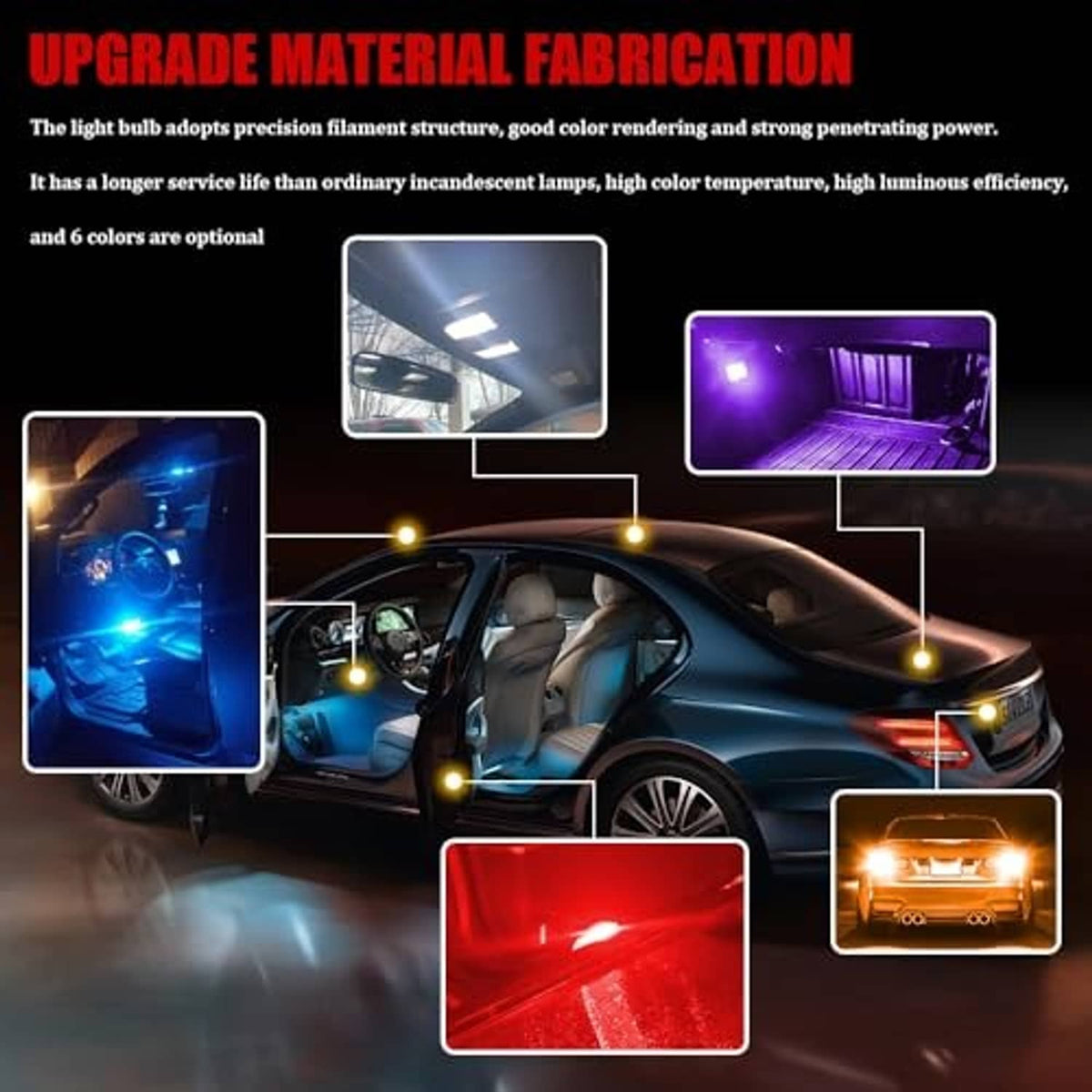 Blue halogen instrument bulb kit with glowing light used for dashboard lighting